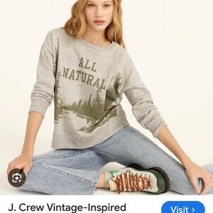 NWT J. Crew UNIVERSITY TERRY ALL NATURAL Graphic Sweatshirt